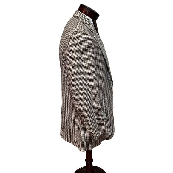 Brooks Brothers Wool Houndstooth Jacket Sports‎ Coat Blazer 41R Brown / Beige - Picture 9 of 10